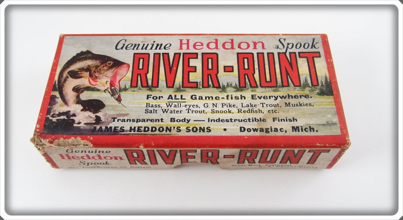 Vintage Heddon Green Shore River Runt Empty Lure Box