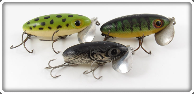 Arbogast Frog, Perch & Mouse Jitterbug Lot Of Three Lures For Sale