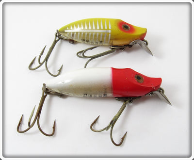 Heddon Early River Runt Pair: Yellow Shore & Red Head White