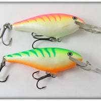 Rapala Green & Pink Fire Tiger Shad Rap Lure Pair