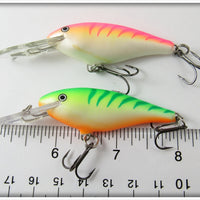 Rapala Green & Pink Fire Tiger Shad Rap Pair