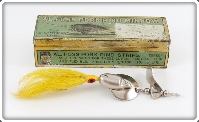 Vintage Al Foss Shimmy Lure In Green Tin 