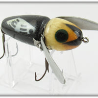 Vintage Heddon Black White Head Crazy Crawler Lure