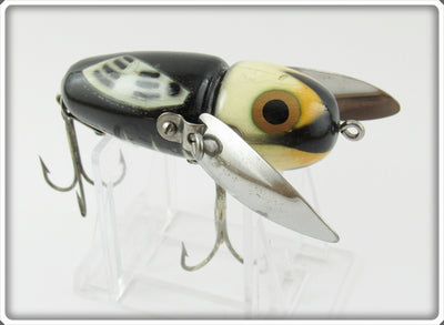 Heddon Black White Head Black Pupil Crazy Crawler Lure