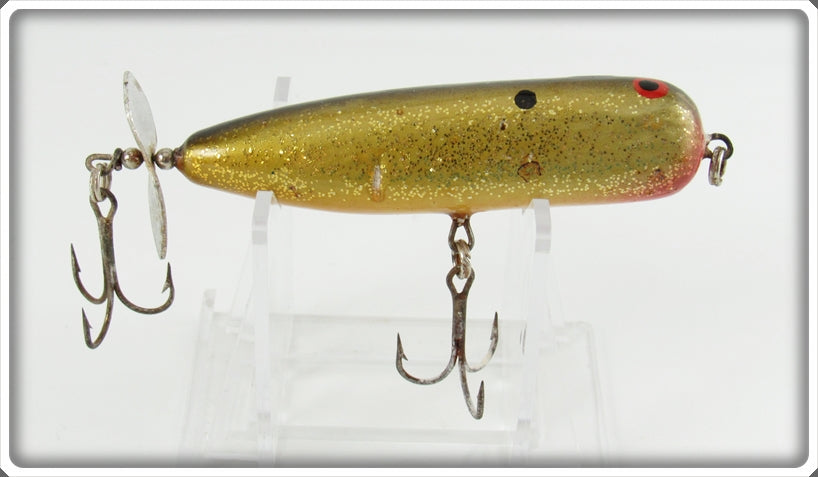 Vintage Gold Glitter Flat Side Crankbait Lure