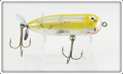 Vintage Heddon Nickel Plated Yellow Baby Torpedo Lure