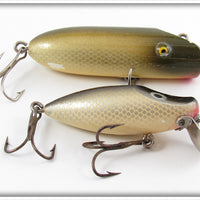 Vintage Paw Paw Silver Scale Midget Wobbler & Runt Lure Pair 