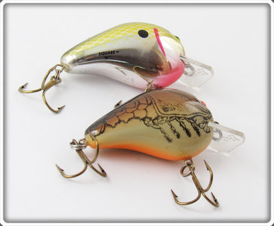 Bomber Yellow Chrome & Natural Crawdad Square A Lure Pair