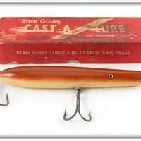 Vintage Stan Gibbs Brown Squid Pencil Popper Lure In Box
