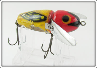 Vintage Heddon Yellow Red Head Crazy Crawler Lure