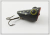 Vintage Brook's Black & Silver Frog Popper Lure