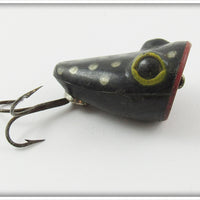 Vintage Brook's Black & Silver Frog Popper Lure