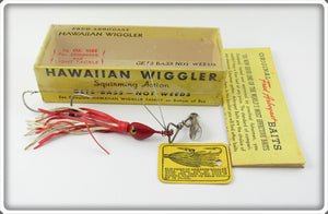 Vintage Fred Arbogast Red Hawaiian Wiggler Lure In Box 130 SR