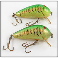 Vintage Norman Fire Tiger Glitter Wake N Bait Lure Pair