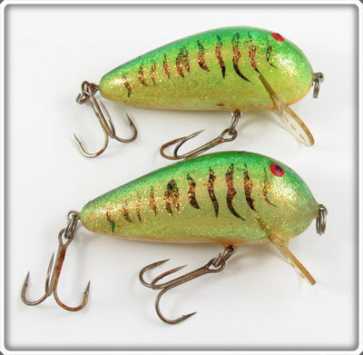 Vintage Norman Fire Tiger Glitter Wake N Bait Lure Pair