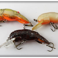 Vintage Rebel Crawfish Lure Lot Of Three For Sale