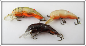Vintage Rebel Crawfish Lure Lot Of Three For Sale
