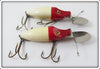 Heddon Red Head White Go Deeper River Runt Pair And One Correct Box