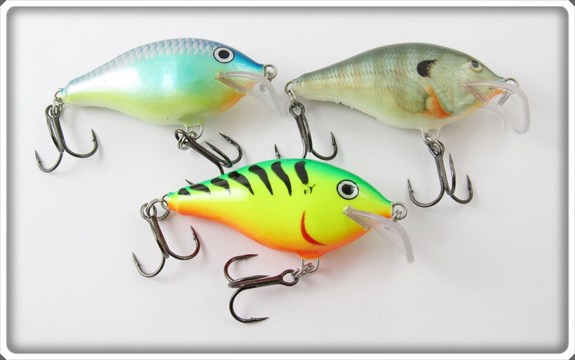 Rapala Natural, Blue Scale & Fire Tiger Scatter Rap Lure Lot Of Three