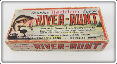 Vintage Heddon Red & White River Runt Spook Sinker Empty Box