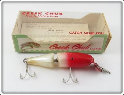 Vintage Creek Chub Red & White Jointed Spinning Pikie In Box
