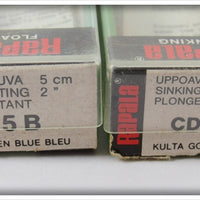 Rapala Pair In Correct Boxes: Blue Kelluva Floating & Gold Sinking Countdown