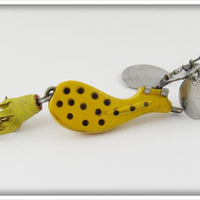 Vintage Jack's Yellow & Black Dual Spinner Lure