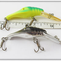 Bass Magnet Crawdad Pair: Green & Chrome