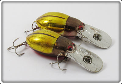 Storm Gold Chrome Brown Head Bug Plug Pair