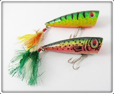 Renosky Joe's Pirate's Crystalina Popper Plug Pair: Rainbow Trout & Fire Tiger