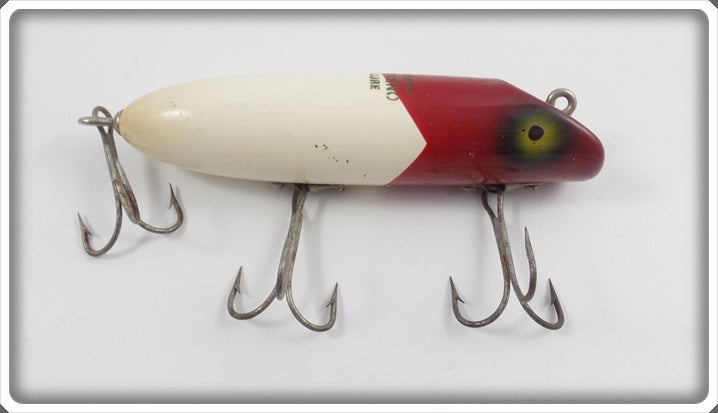 Vintage South Bend Bass-Oreno Wood Fishing Lure Red/White 