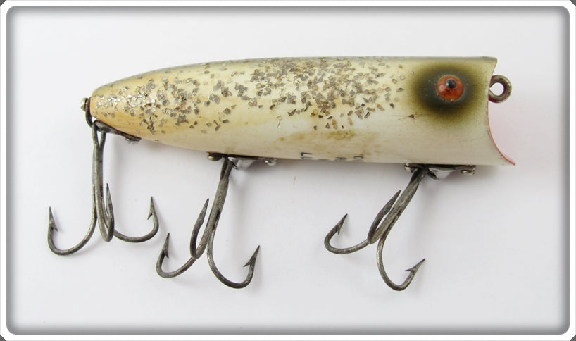 Vintage Heddon Silver Flitter Tack Eye Lucky 13 Lure