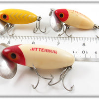 Arbogast Red/White & Yellow Shore Jitterbug Lot Of Three