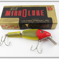 Vintage L&S Red Head Gold Flash 30M MirrOLure In Box 