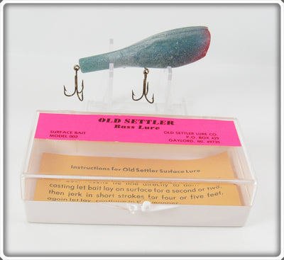 Old Settler Lure Co Blue Old Settler Bass Lure In Box
