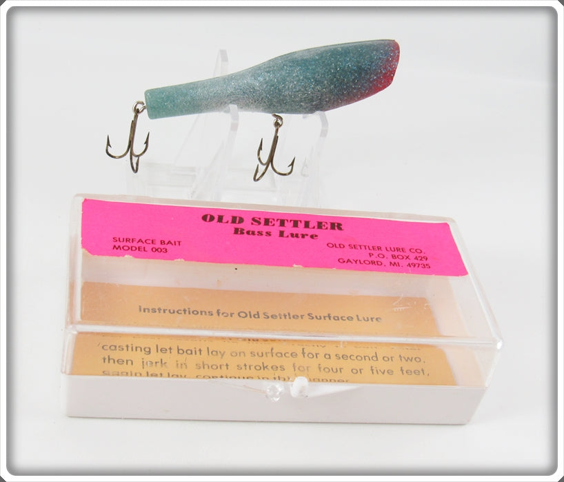 Old Settler Lure Co Blue Old Settler Bass Lure In Box