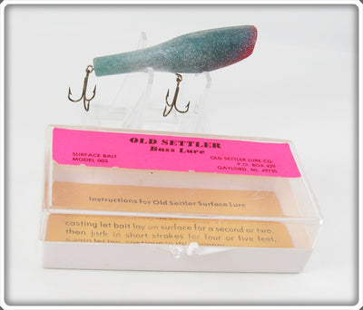Old Settler Lure Co Blue Old Settler Bass Lure In Box