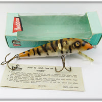 Vintage Heddon Orange Tiger Finish Tiger Lure In Box 