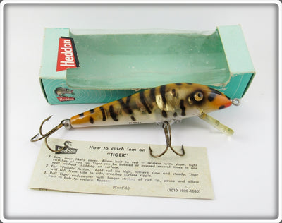 Vintage Heddon Orange Tiger Finish Tiger Lure In Box 