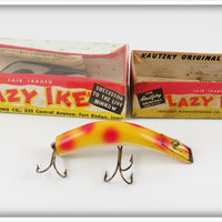 Vintage Kautzky Yellow Spotted Lazy Ike 3 With Two Boxes