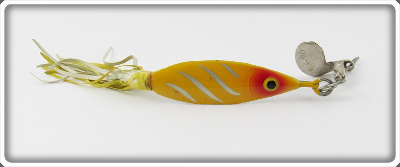 Vintage Fred Arbogast Yellow Shore Hawaiian Wiggler Lure 