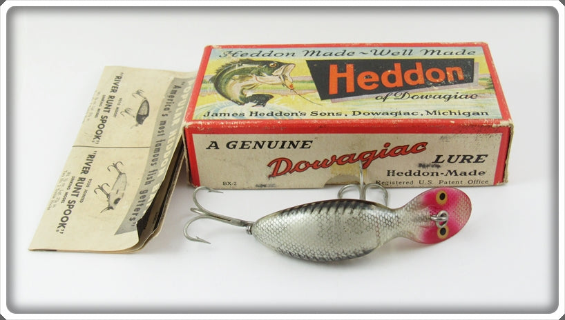 Vintage Heddon Silver Shore Tadpolly Spook Lure In Box