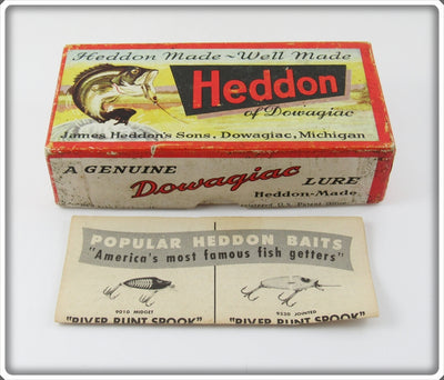 Vintage Heddon Red Head Flitter Tadpolly Spook Empty Lure Box