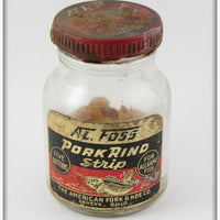 Vintage Al Foss Pork Rind Jar With Red Lid