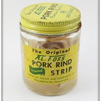 Vintage Al Foss Pork Rind Jar With Yellow Lid