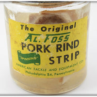 Al Foss Pork Rind Jar With Yellow Lid