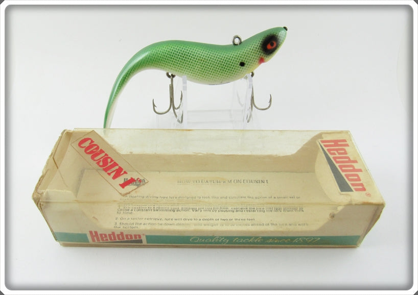 Vintage Heddon Green Shad Cousin I Lure In Box 