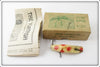 Vintage Helin White Spotted Fly Rod Flatfish Lure In Box