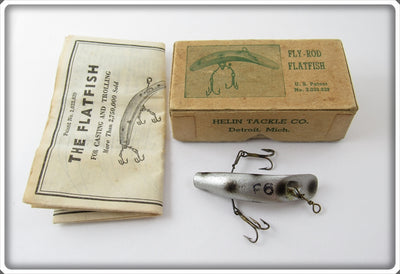 Vintage Helin Silver Spotted Fly Rod Flatfish Lure In Box