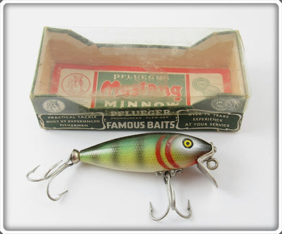 Vintage Pflueger Natural Perch Scale Mustang Lure In Box 8606
